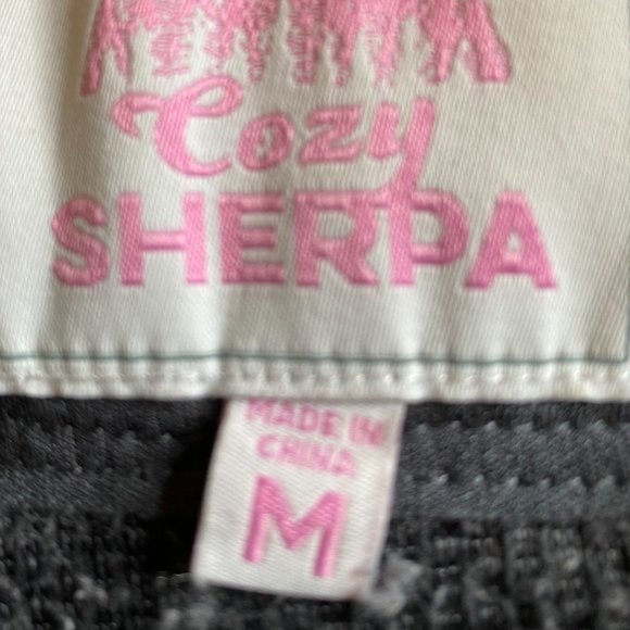 Cozy Sherpa Womens Grey 1/4 Zip Sherpa Sweatshirt with Piping Size M Outdoor - Picture 3 of 11